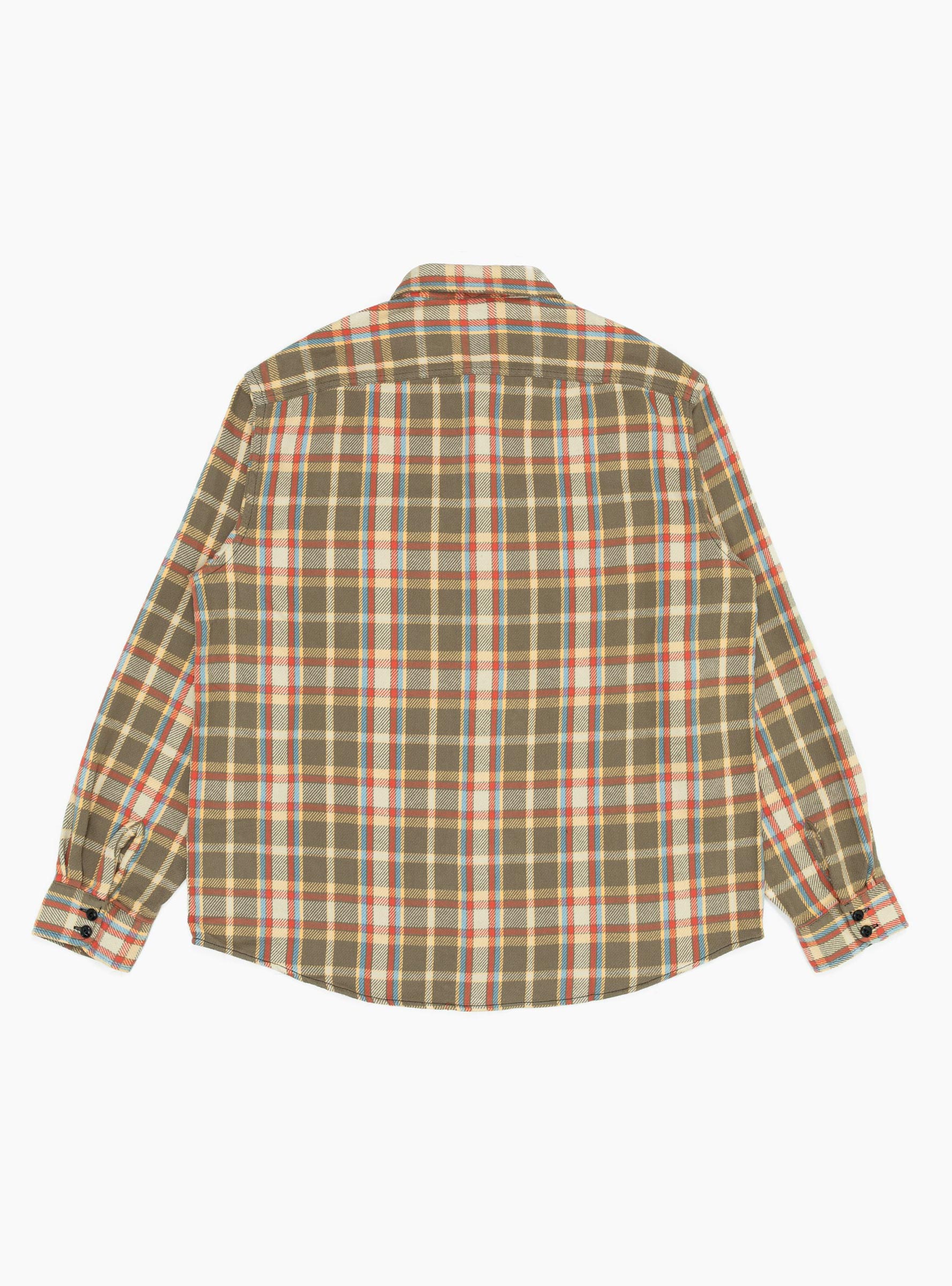 Heavy Flannel Shirt Tan Tan KHAKIS (2020) (Back) at Couverture & The Garbstore