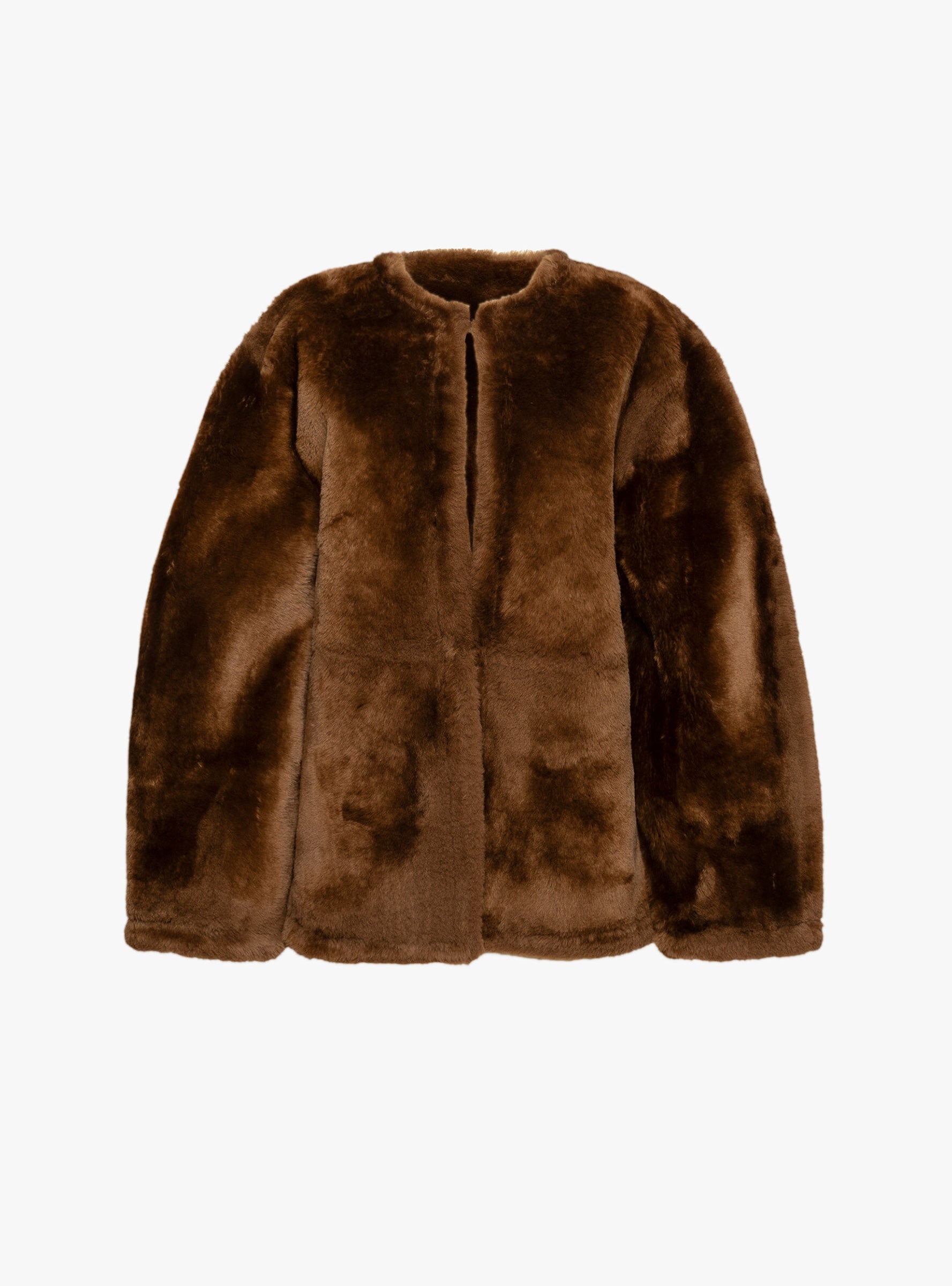 Leather Back Straight Hair Sheepskin Mila Coat Walnut Walnut CAWLEY (ghost front) at Couverture & The Garbstore