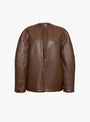 Leather Back Straight Hair Sheepskin Mila Coat Walnut Walnut CAWLEY (ghost front reversed) at Couverture & The Garbstore