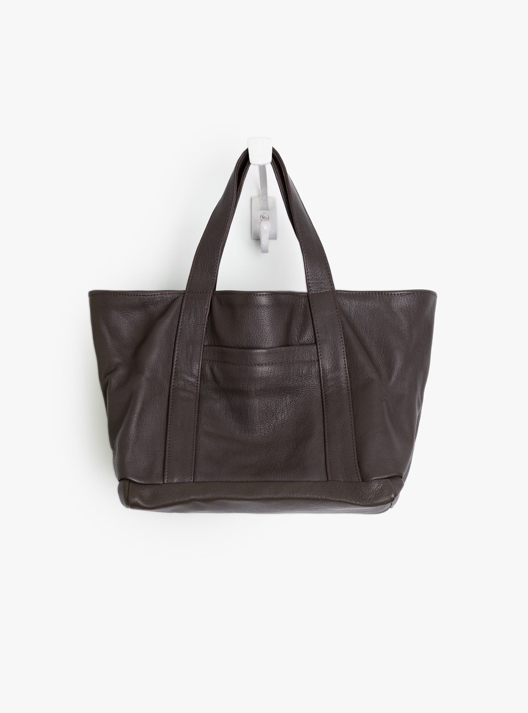 Sapple Goat Mini Tote with Coin Purse Brown Brown CAWLEY (front view) at Couverture & The Garbstore