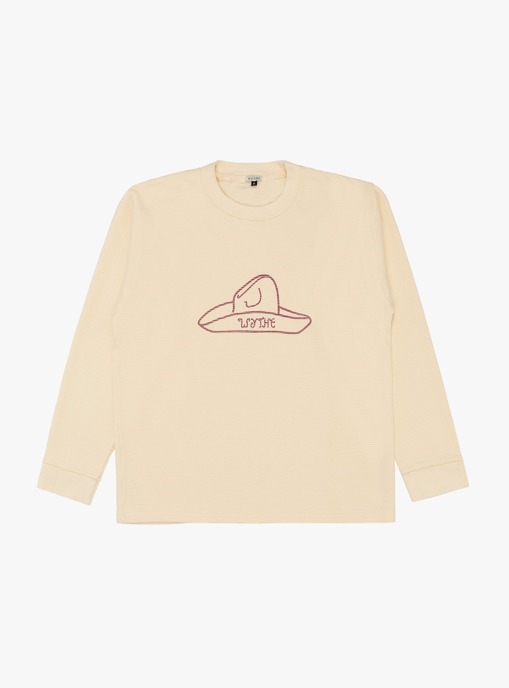 Cowboy Hat Cotton Waffle Thermal Cream WYTHE (front) at Couverture & The Garbstore
