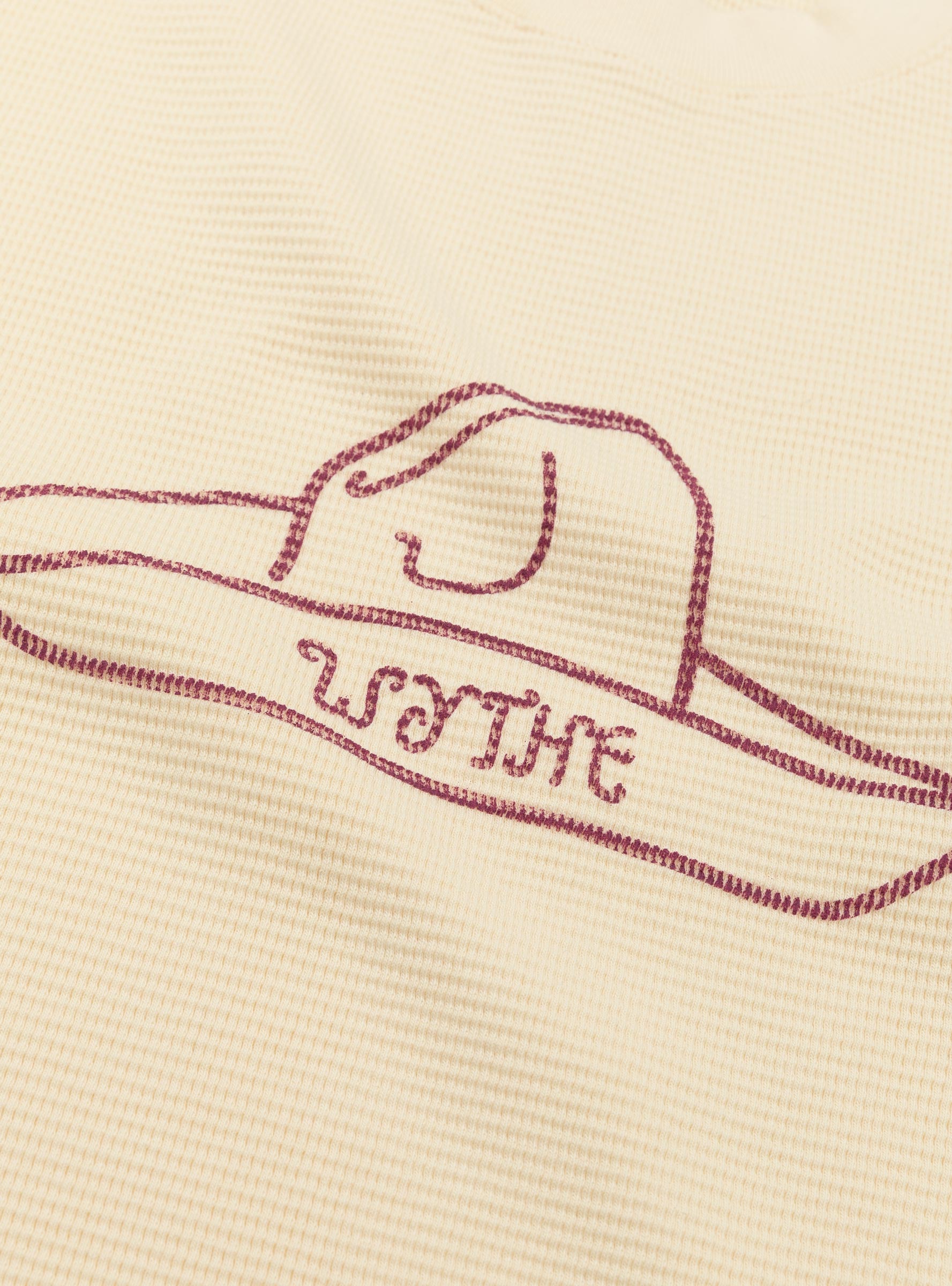 Cowboy Hat Cotton Waffle Thermal Cream WYTHE (prnt detail) at Couverture & The Garbstore