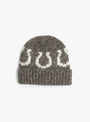 Alpaca Cotton Horseshoe Beanie Charcoal WYTHE (front view) at Couverture & The Garbstore