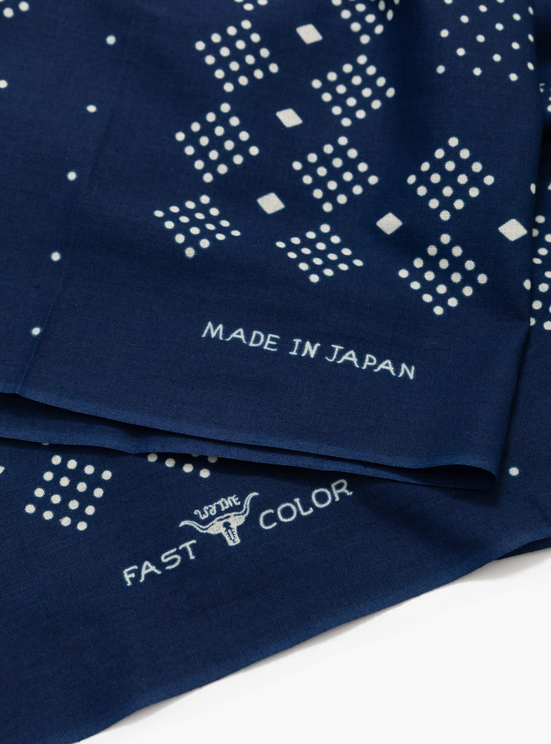 Indigo Discharge Bandana Scarf Indigo WYTHE (print detail) at Couverture & The Garbstore