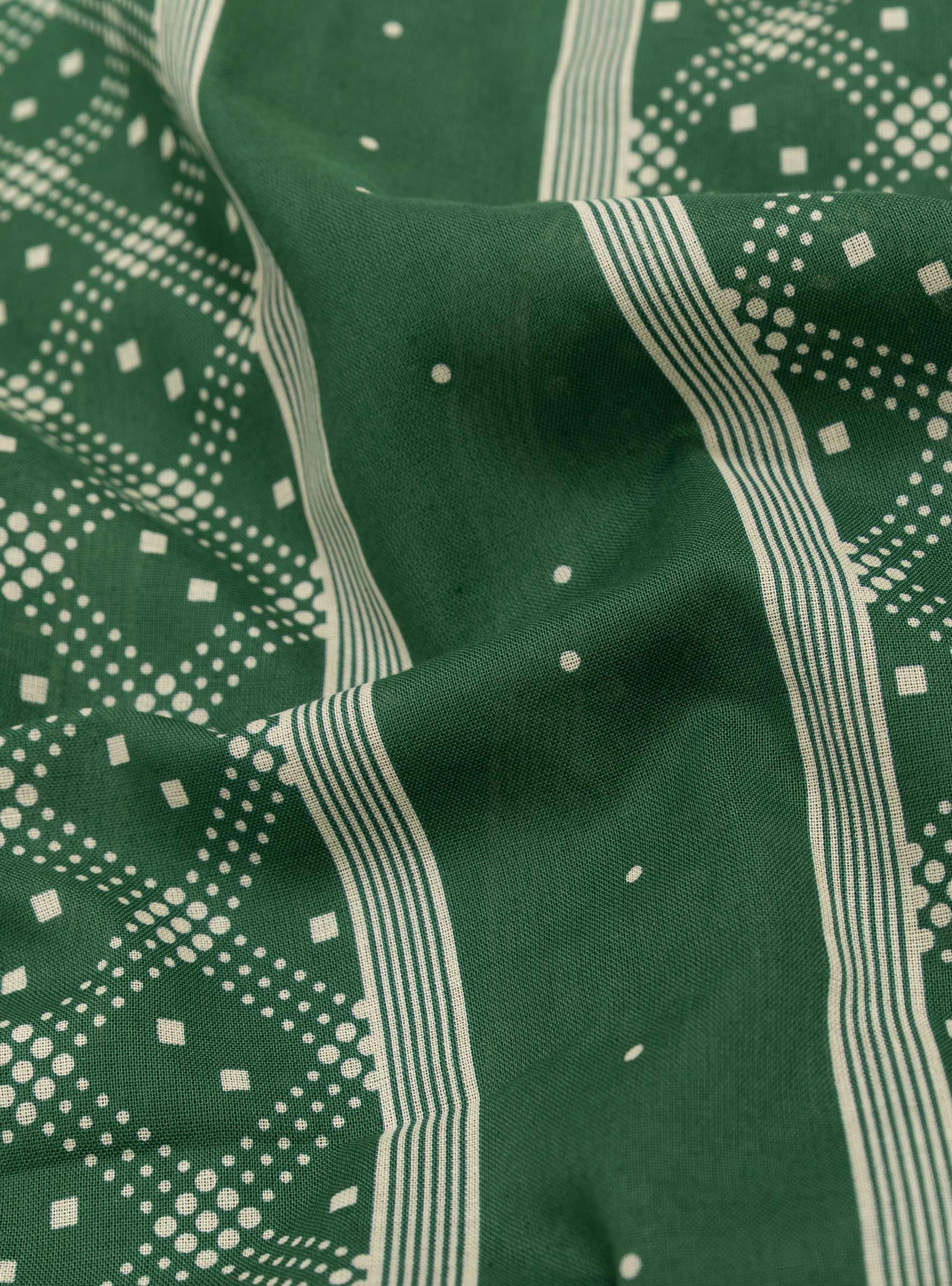 Shaker Dot Bandana Scarf Evergreen WYTHE (fabric detail) at Couverture & The Garbstore