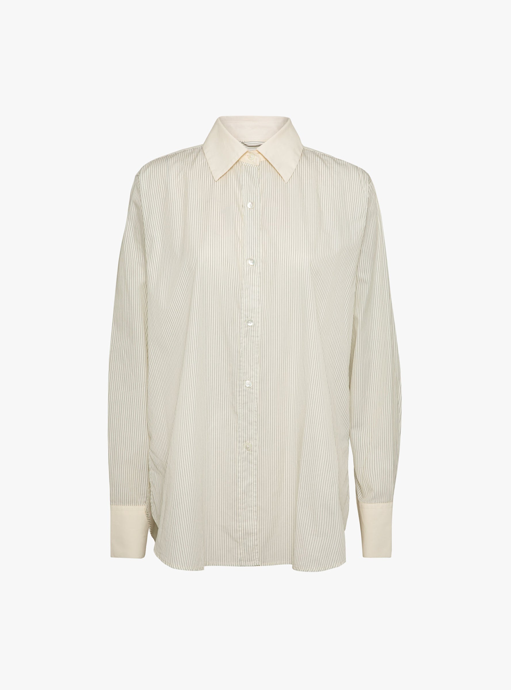 W Inquiry Shirt Elegant Stripe Elegant Stripe MFPEN (ghost front) at Couverture & The Garbstore