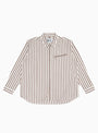 Grande Zip Shirt Brick Stripe At Couverture & The Garbstore By Garbstore Front Shot