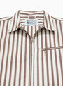 Grande Zip Shirt Brick Stripe At Couverture & The Garbstore By Garbstore Close up Shot