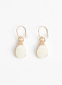 Gold Plated Flat Oval Stone Earrings Bone from Helena Rohner at Couverture & The Garbstore 
Front 