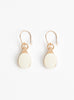 Gold Plated Flat Oval Stone Earrings Bone from Helena Rohner at Couverture & The Garbstore 
Front 