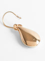 Gold Plated Flat Oval Stone Earrings Bone from Helena Rohner at Couverture & The Garbstore close 