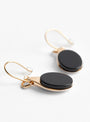 Gold Plated Flat Oval Stone Earrings Onyx from Helena Rohner at Couverture & The Garbstore Side 