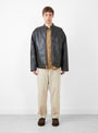 Jefferson Jacket Black by TDR at Couverture and The Garbstore on model 