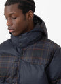 Premium Tweed Puffer Dark Grey by Dime at Couverture and The Garbstore close up on model 
