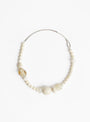 Ceramic, Glass and Stone Beaded Sterling Silver Choker Ecru from Helena Rohner at Couverture & The Garbstore 
Front 