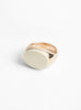 Gold Plated Flat Oval Stone Ring Bone from Helena Rohner at Couverture & The Garbstore 
Front 