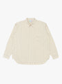 The Dobby Stripe Grande Shirt in ecru from TDR at Couverture & The Garbstore
front 