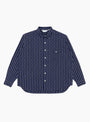 The Dobby Stripe Grande Shirt in navy from TDR at Couverture & The Garbstore
front
