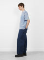 The Wide Baggy 5 Pocket Pants Deep Blue from Ciota at Couverture and The Garbstore model side