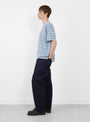 Baggy 5 Pocket Pants Dark Navy (One Wash) from Ciota at Couverture and The Garbstore model side