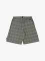 Cotton Linen Plaid Shorts Olive-Olive Houndstooth-SEDAN ALL-PURPOSE at Couverture & The Garbstore Back
