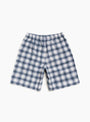 The Plaid Beach Short from Stüssy comes in Blue at Couverture & The Garbstore back 
