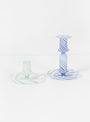 Flare Stripe Milk Medium Candle Holder Blue by Hay | Couverture & The Garbstore